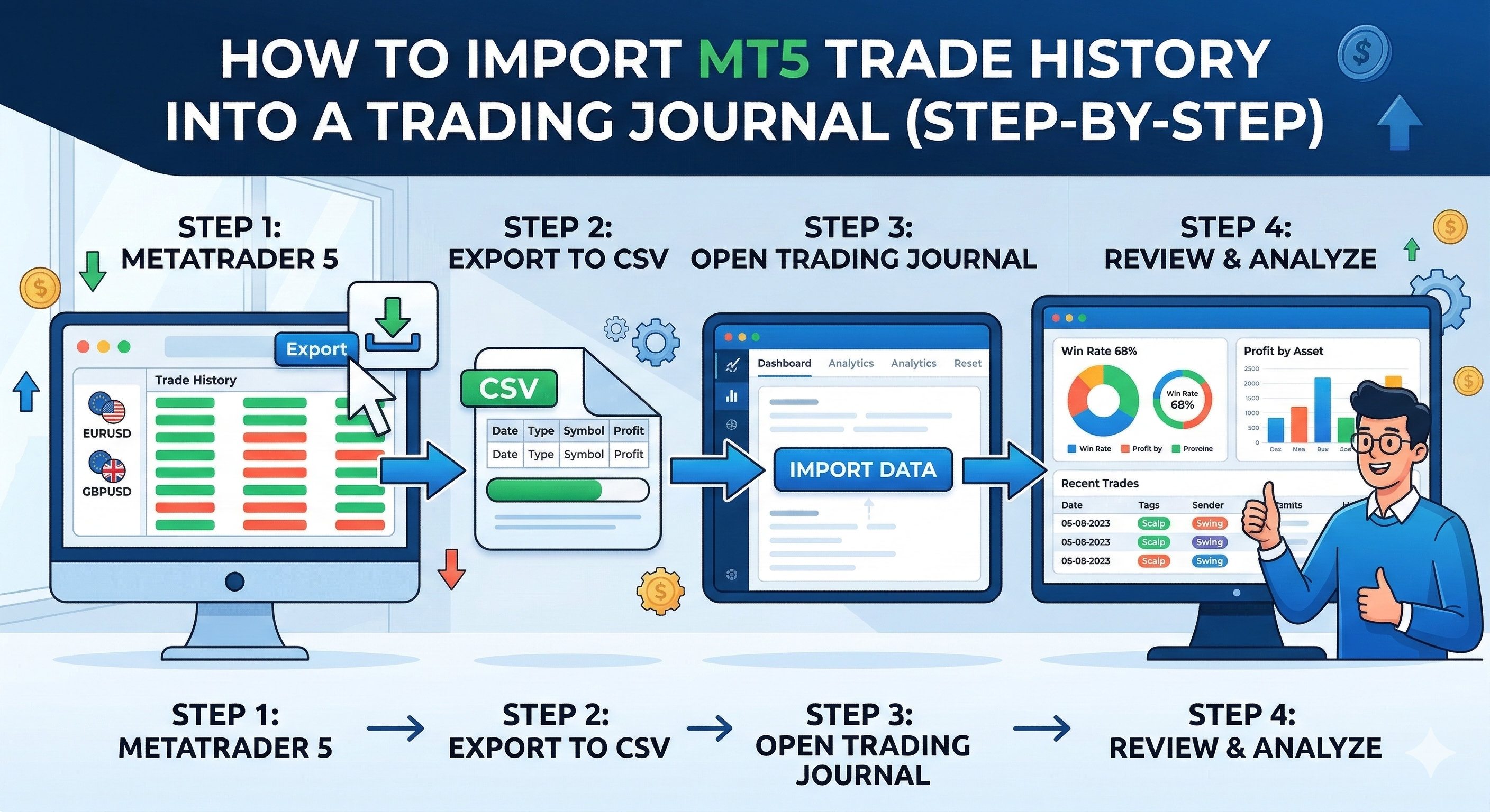 How to Import MT5 Trade History Into a Trading Journal (Step-by-Step)